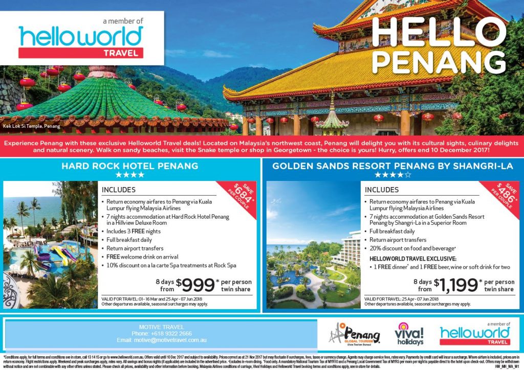 Helloworld Viva Holidays Penang Deals