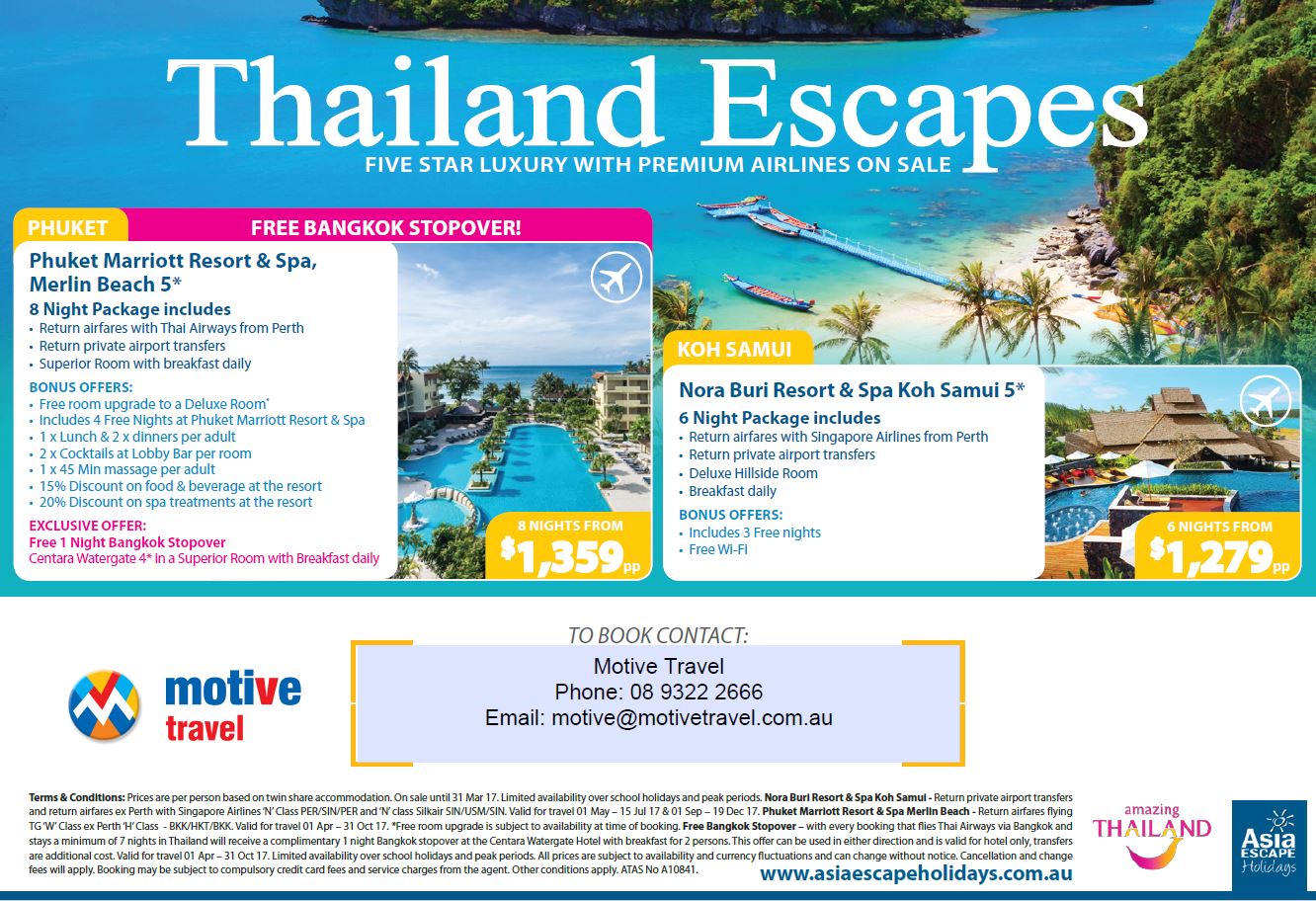 Asia Escape Thailand five star escapes 19Mar17