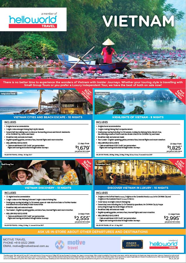 Insider Journeys Vietnam Helloworld special May'17