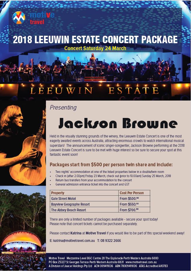 2018 Leeuwin Estate Concert Jackson Browne