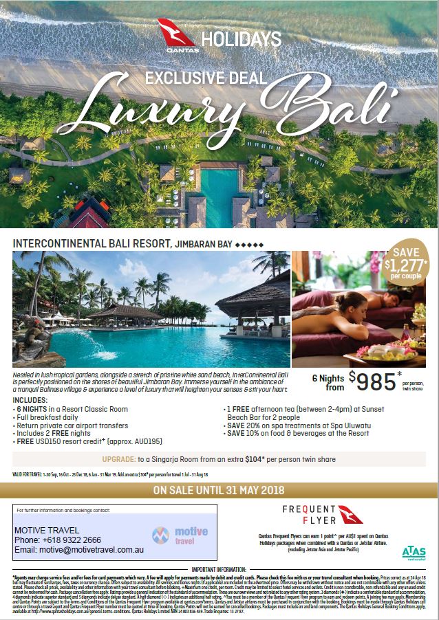 Qantas Holidays Luxury Bali