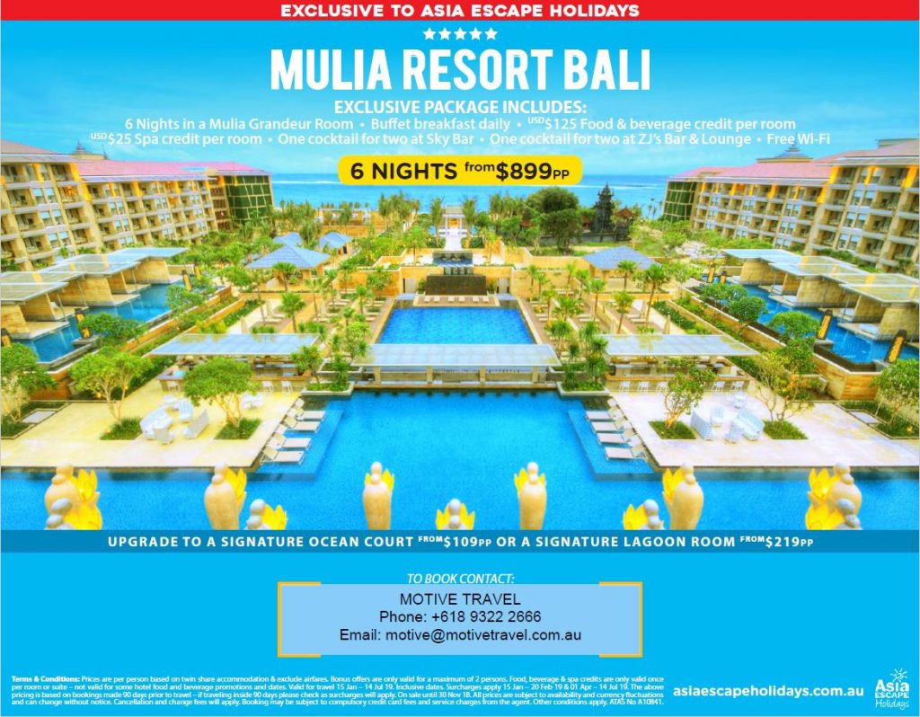 Asia Escape Holidays Mulia Resort Bali