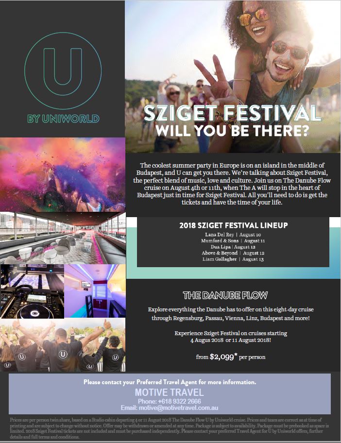 U by Uniworld Sziget Festival Flyer