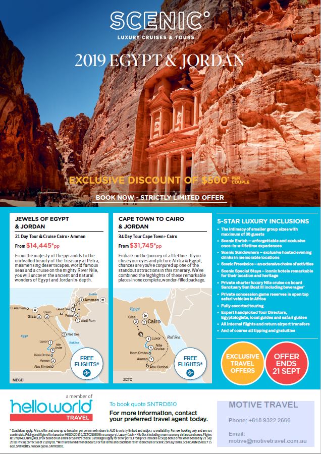 Helloworld Travel Scenic Tours Egypt and Jordan