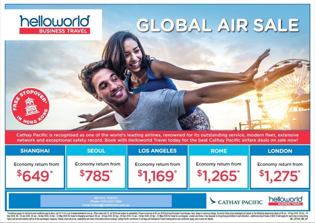 Cathay Pacific Global Air Sale flyer