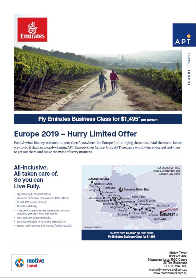 APT Europe 2019 Limited Business Class offer flyer