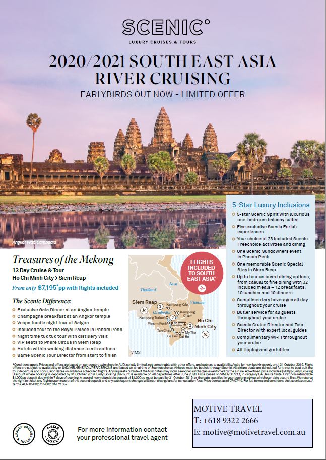 Scenic Tours South East Asia Treasures of the Mekong flyer