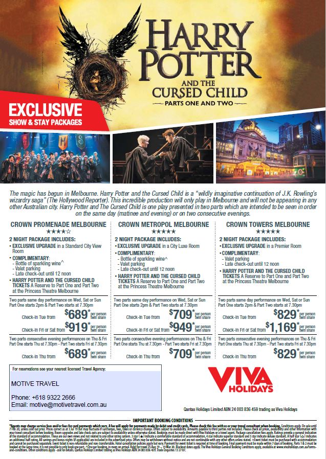Viva Holidays Harry Potter and the Cursed Child Show and Stay Packages