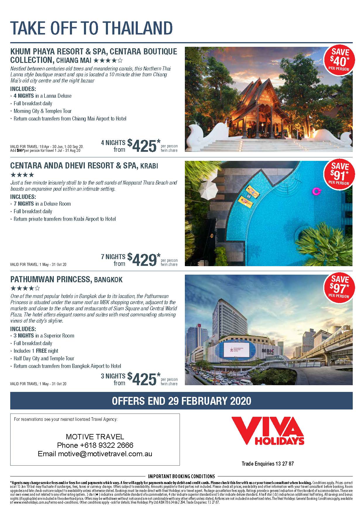 Viva Holidays Take off to Thailand Flyer Page 4