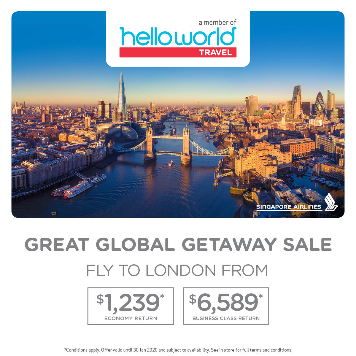 Singapore Airlines Great Global Getaway Sales
