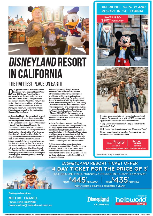 Helloworld Disneyland California deals flyer