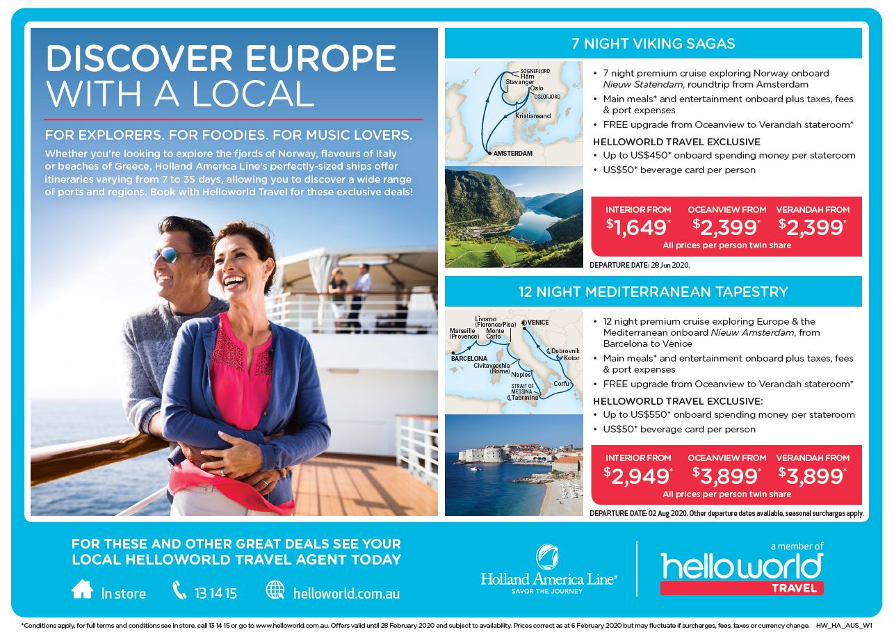 Helloworld Holland America Line Europe